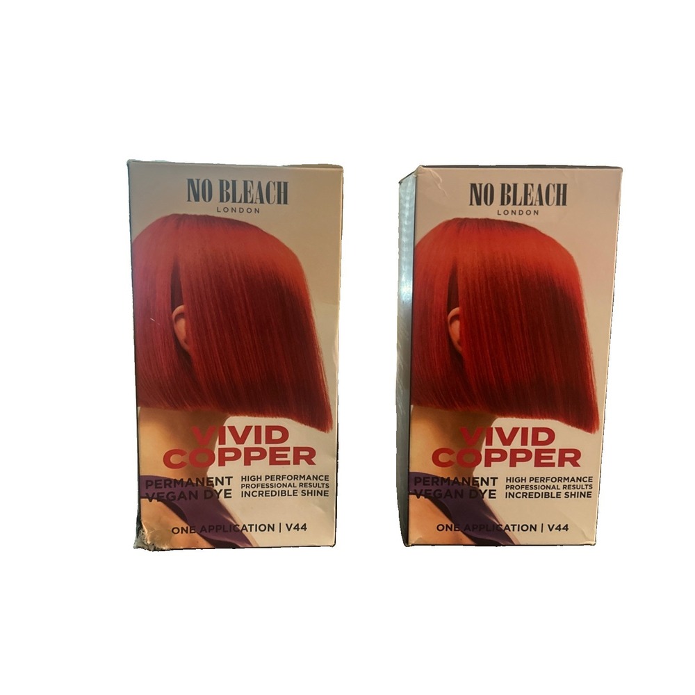 Lot of 2 No Bleach London Permanent Vegan Hair Dye #V44 Vivid Copper NIB